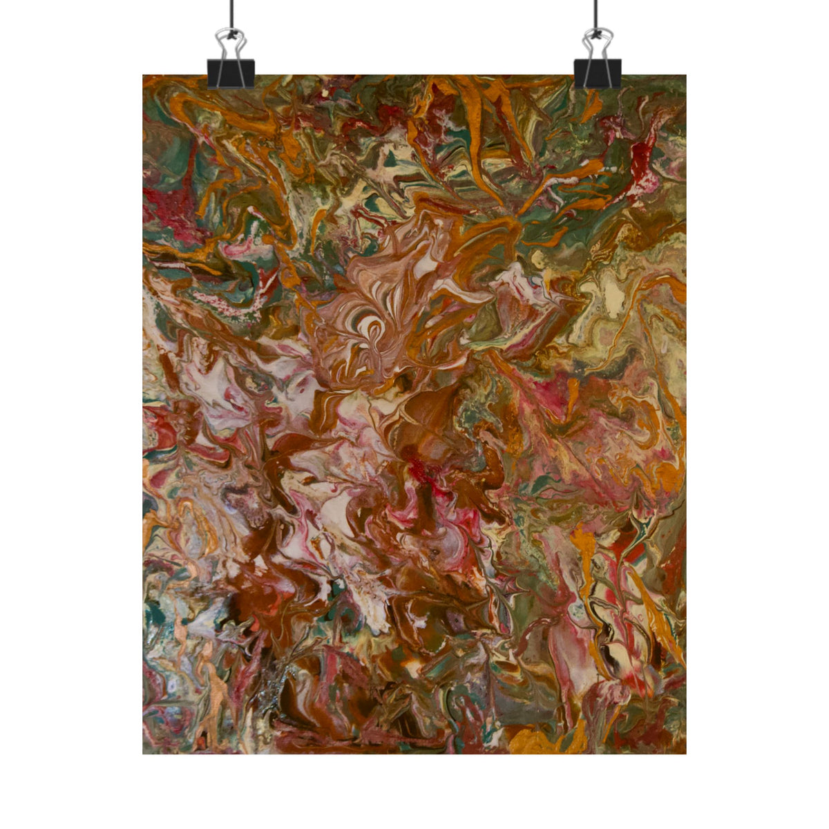 Abstract Dutch pour painting Matte Poster — Vertical Decorative Wall Art