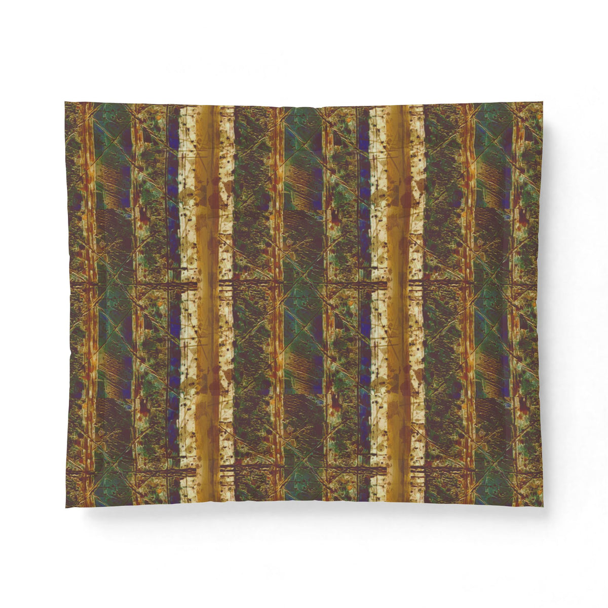 Forest Multicolored Striped Cotton Comforter – Rustic but Elegant Woodland Bedding