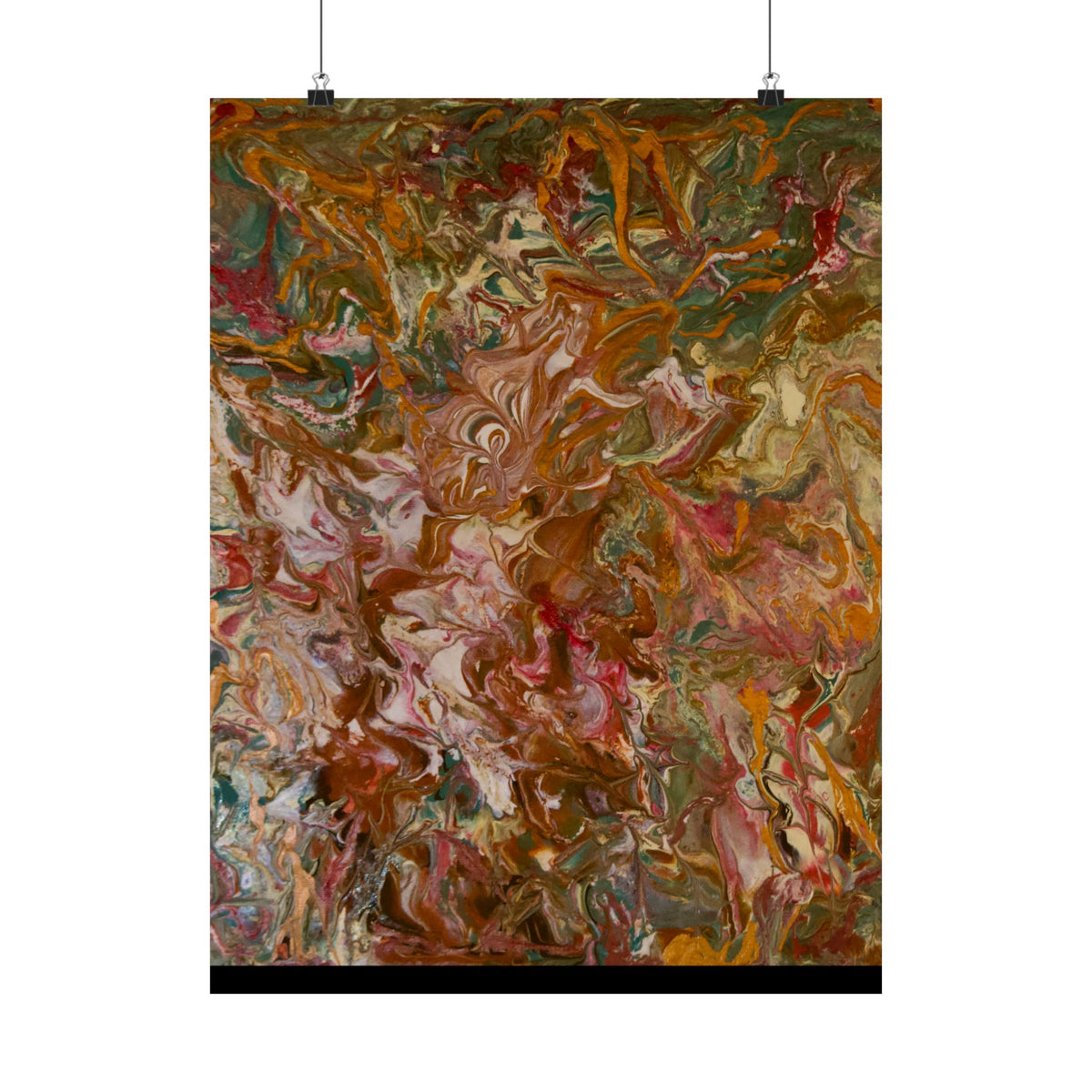 Abstract Dutch pour painting Matte Poster — Vertical Decorative Wall Art