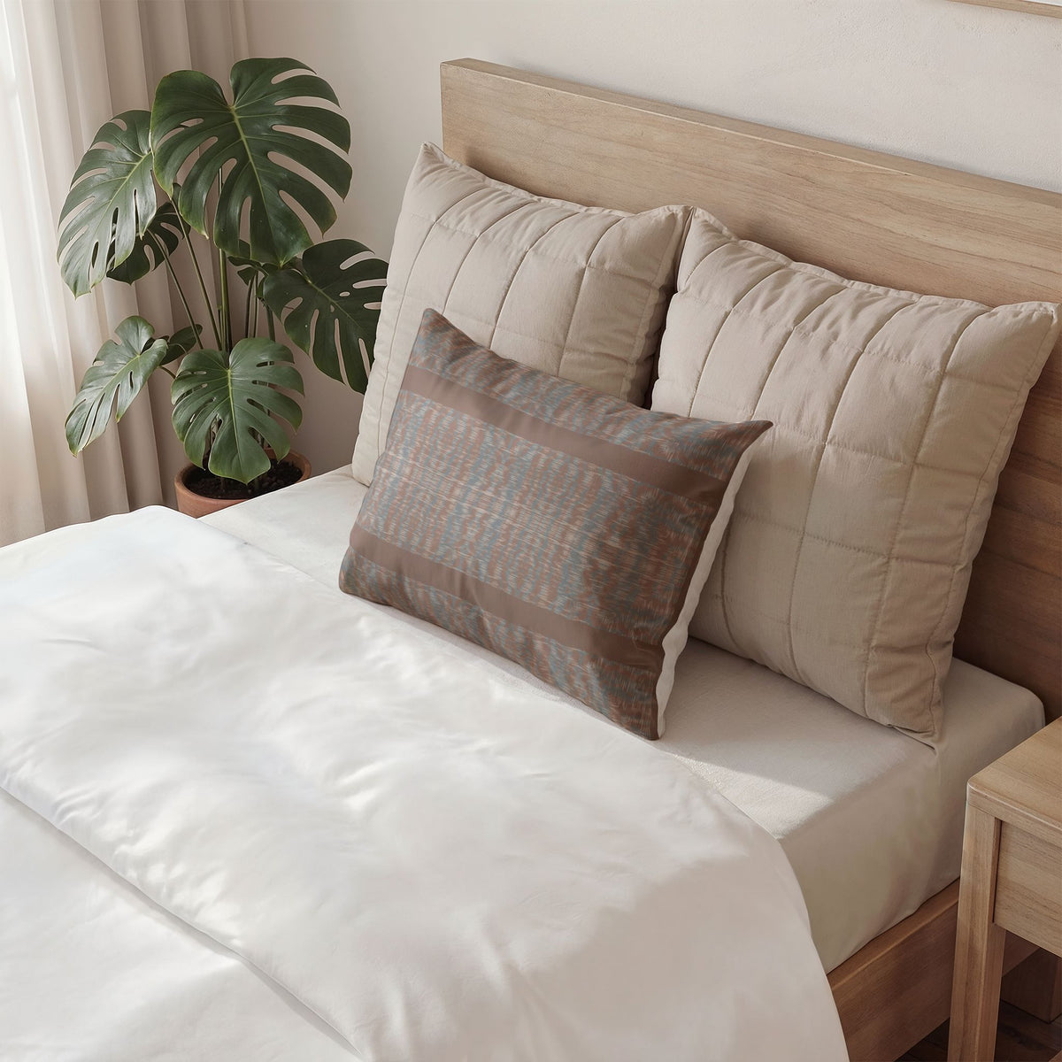 Modern Geometric Cotton Pillow Sham 2 – Soft Cottage door Blue and roadhouse tavern Patterned Accent