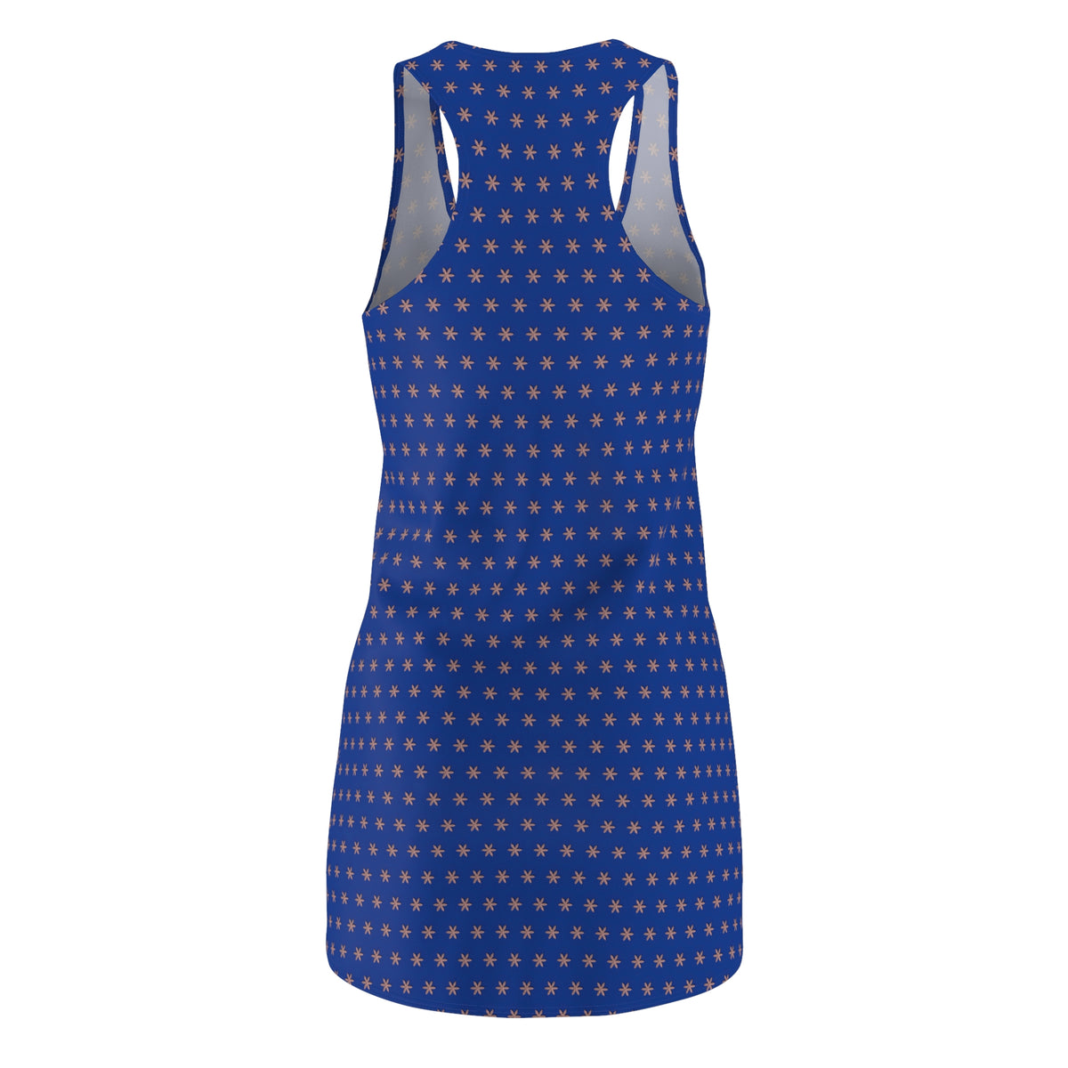 Luminous Blue & Copper Starburst Racerback Dress — All-Over Print Summer Sundress