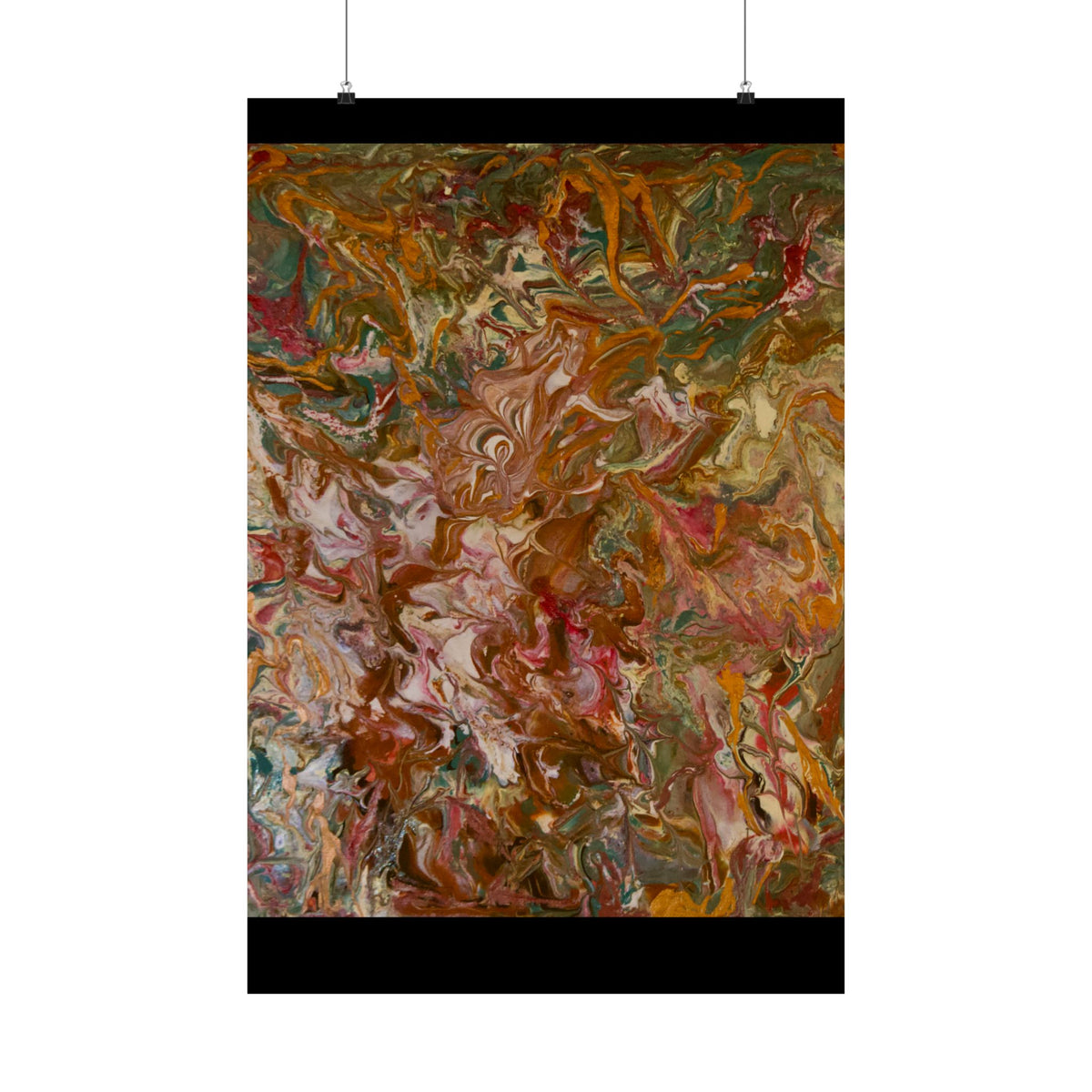Abstract Dutch pour painting Matte Poster — Vertical Decorative Wall Art