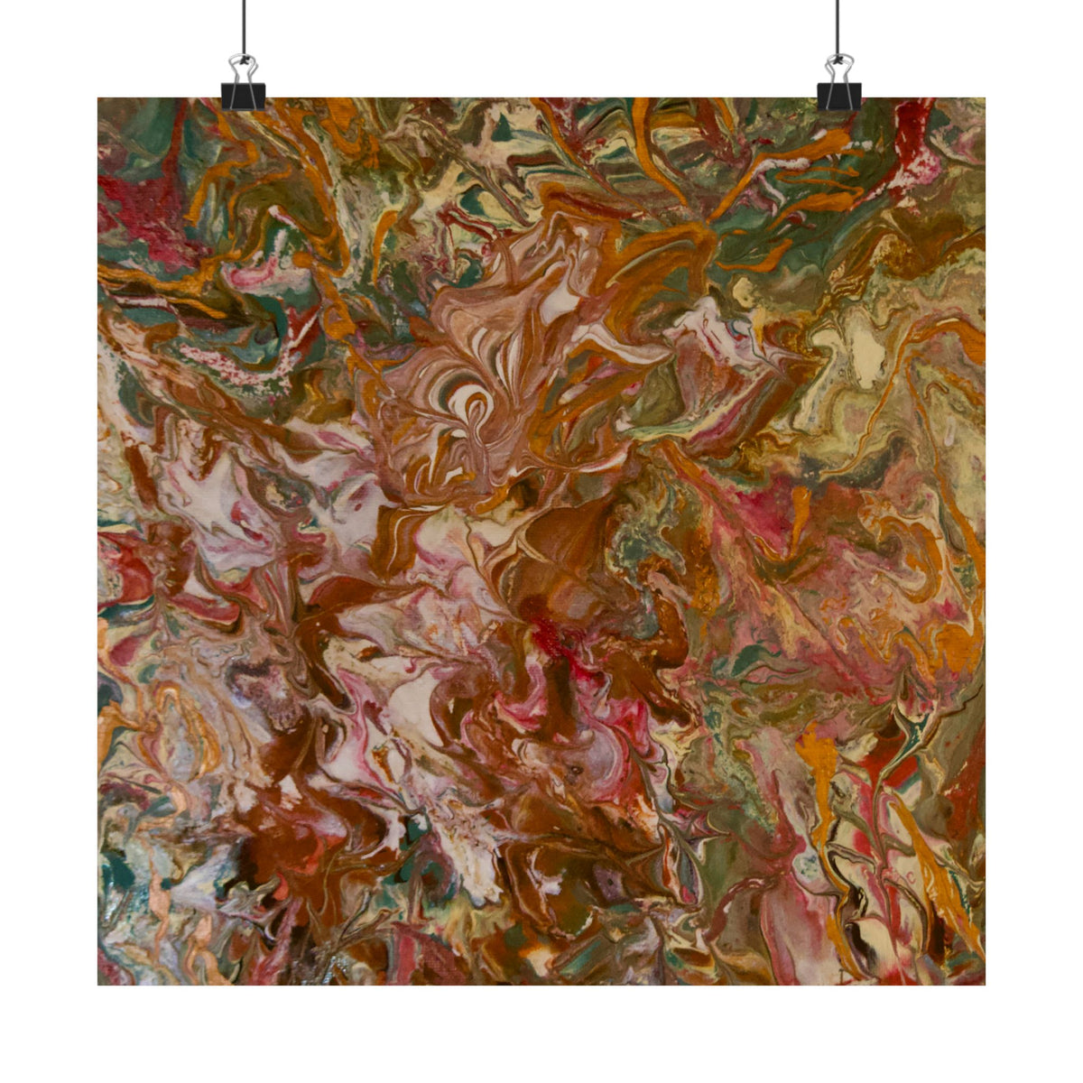 Abstract Dutch pour painting Matte Poster — Vertical Decorative Wall Art