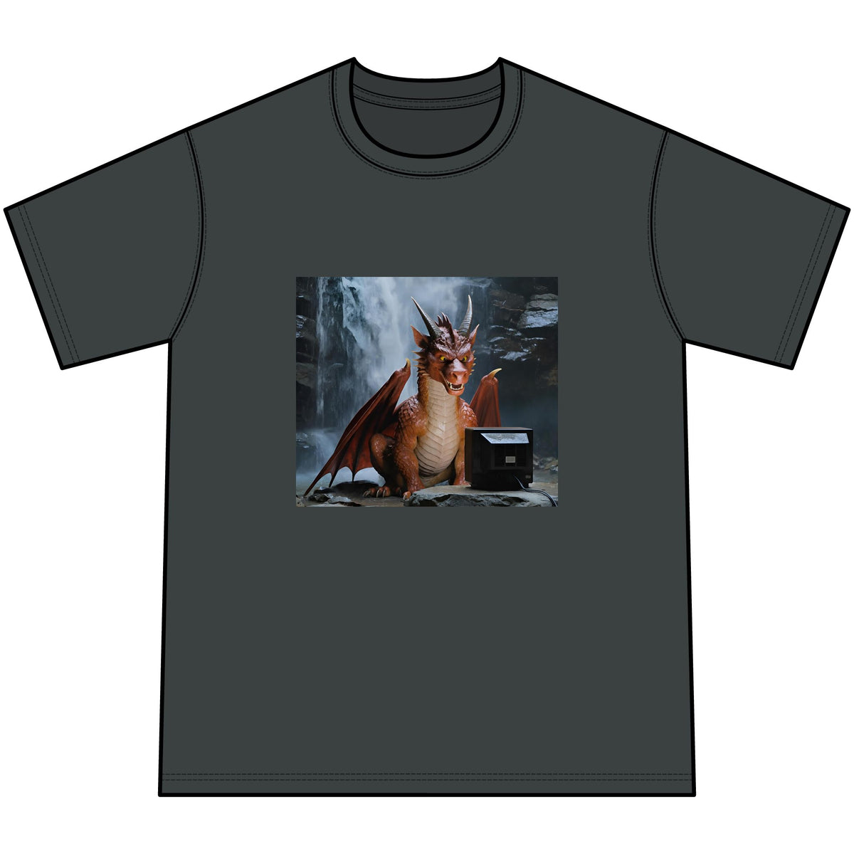Youth T-Shirt - *AI* Red Dragon Watching TV
