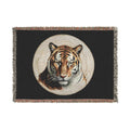 Tiger Moon Woven Blanket — Rustic Wildlife Throw for Home Decor & Gifts