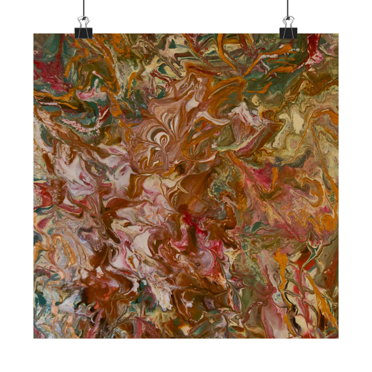 Abstract Dutch pour painting Matte Poster — Vertical Decorative Wall Art