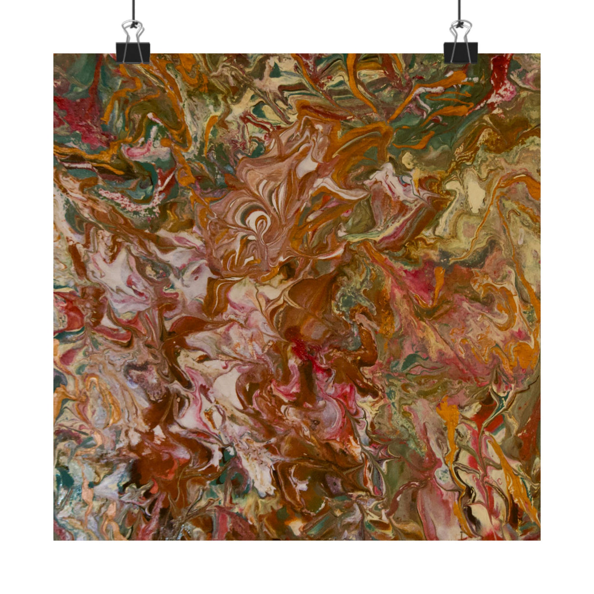 Abstract Dutch pour painting Matte Poster — Vertical Decorative Wall Art
