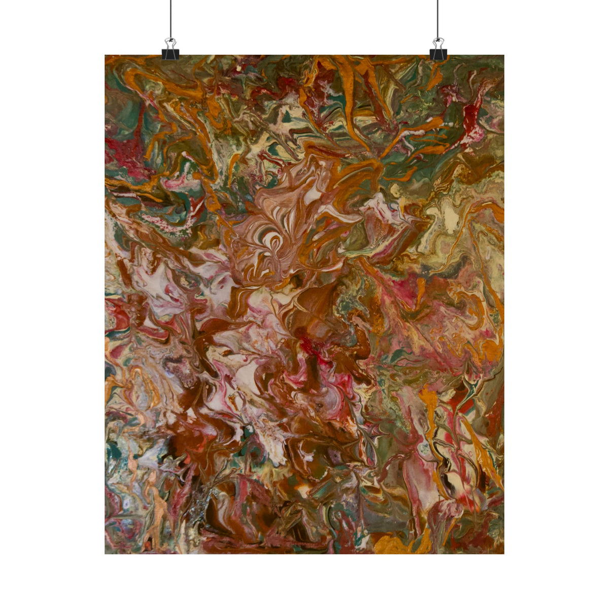 Abstract Dutch pour painting Matte Poster — Vertical Decorative Wall Art