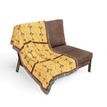 Woven Blanket Bright Yellow on Warm Mahogany  #764034 Abstract Lantern Design