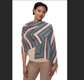 Geometric Pastel Light Scarf – Soft Blue & Blush Cross Pattern