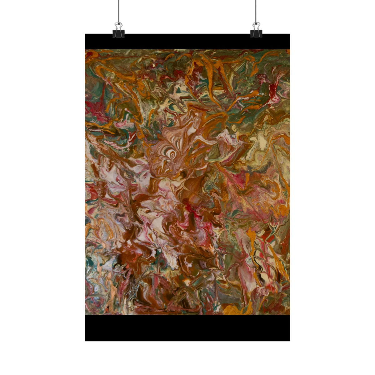 Abstract Dutch pour painting Matte Poster — Vertical Decorative Wall Art