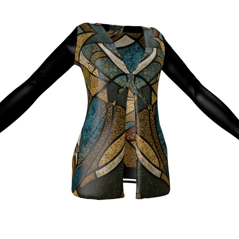 Chic Multi colored Cardigan Pockets & a Button