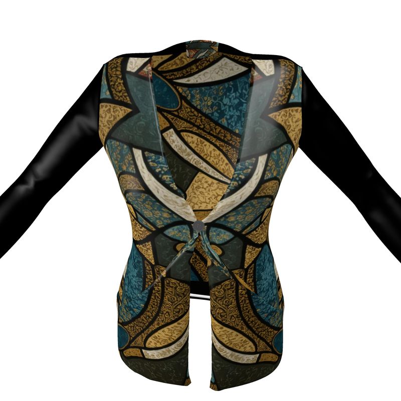Chic Multi colored Cardigan Pockets & a Button