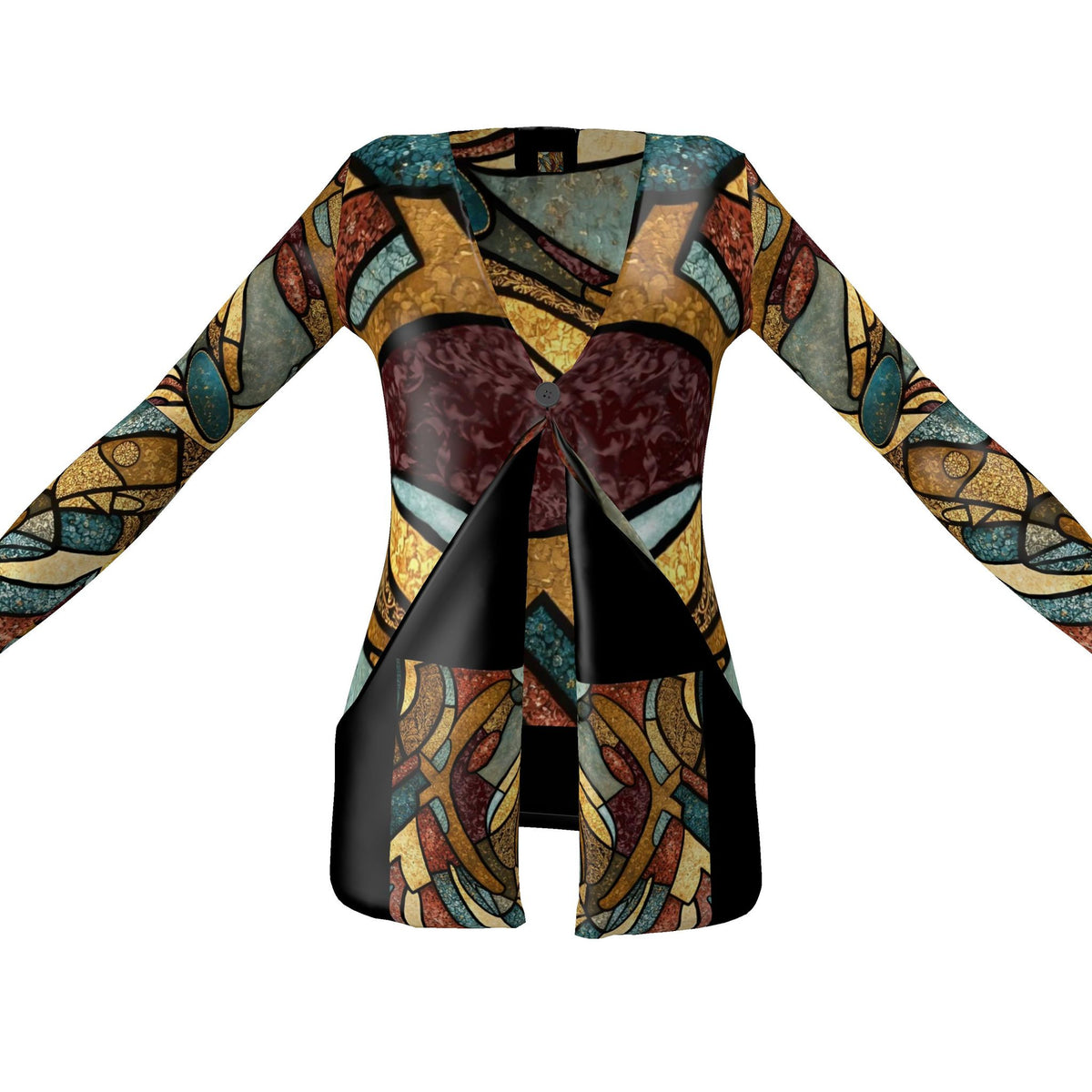 Ladies Cardigan With Pockets Multi colored