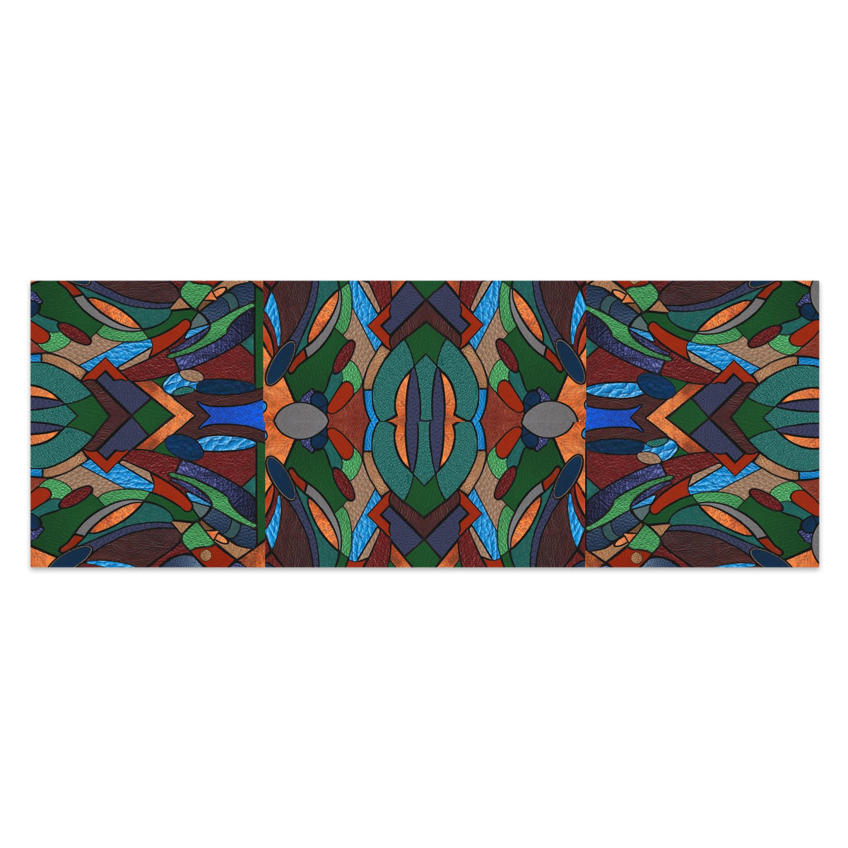 Sarong with original leather mixed stain glass look