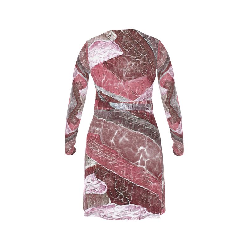 Chic Flattering Wrap Dress with belt