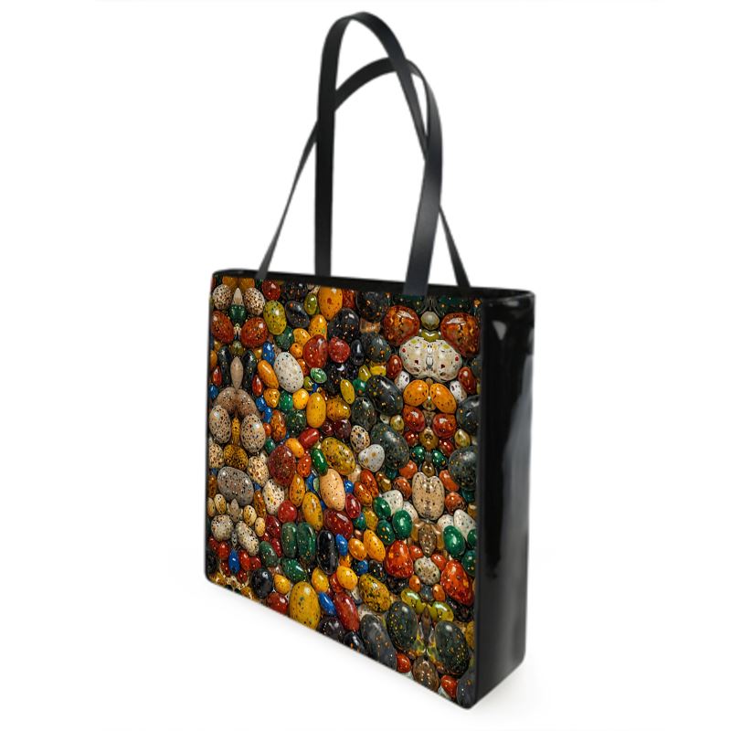 Colorful Hand Painted Rocks Shopper Bags