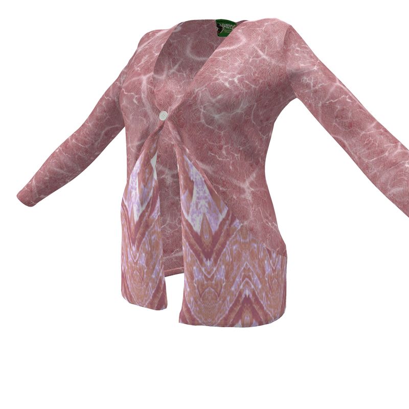 Ladies Pretty in Pink Cardigan With Pockets