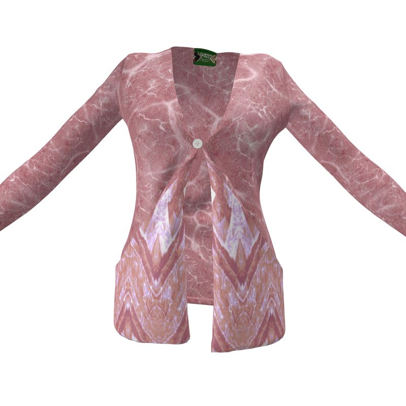 Ladies Pretty in Pink Cardigan With Pockets