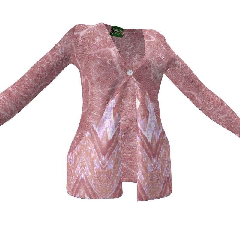 Ladies Pretty in Pink Cardigan With Pockets