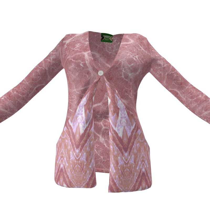 Ladies Pretty in Pink Cardigan With Pockets