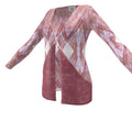 Ladies Pretty in Pink Chic Lacy Cardigan With Pockets
