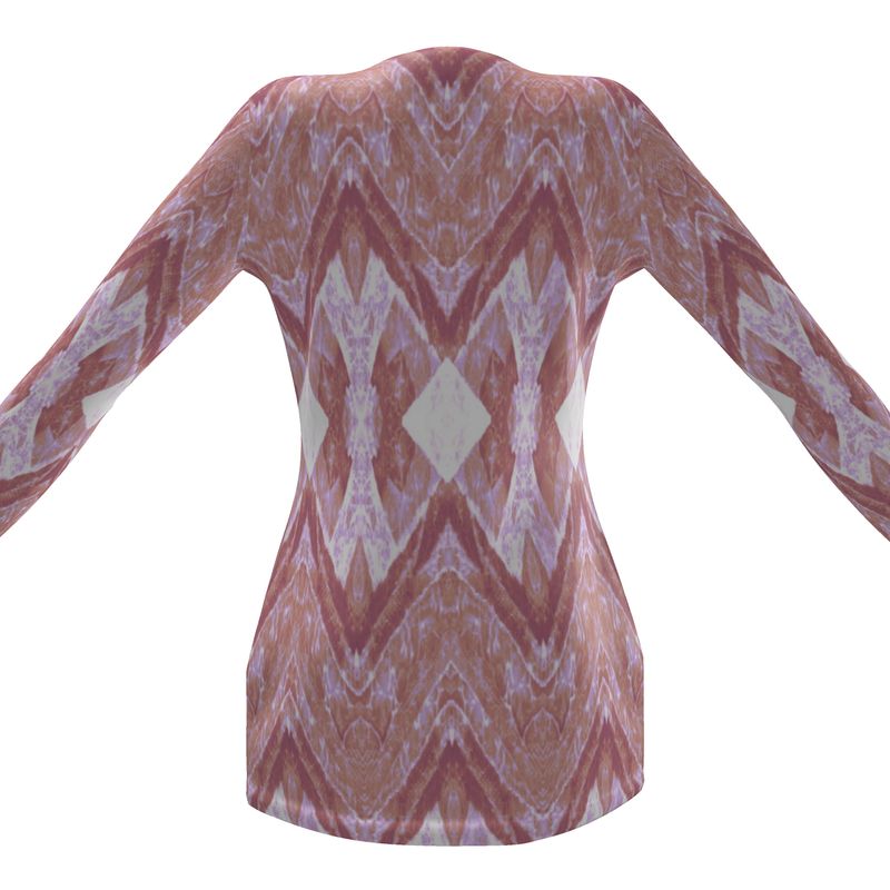 Ladies Pretty in Pink Chic Lacy Cardigan With Pockets