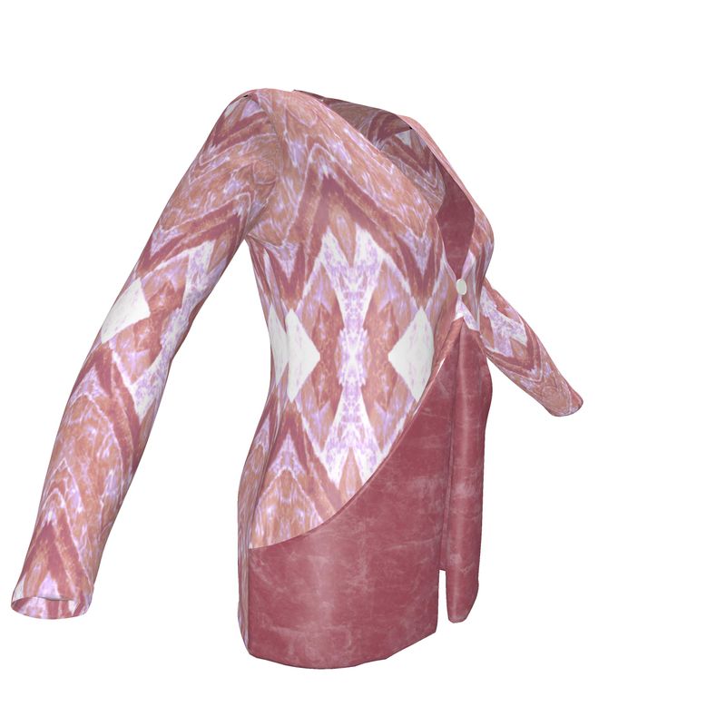 Ladies Pretty in Pink Chic Lacy Cardigan With Pockets