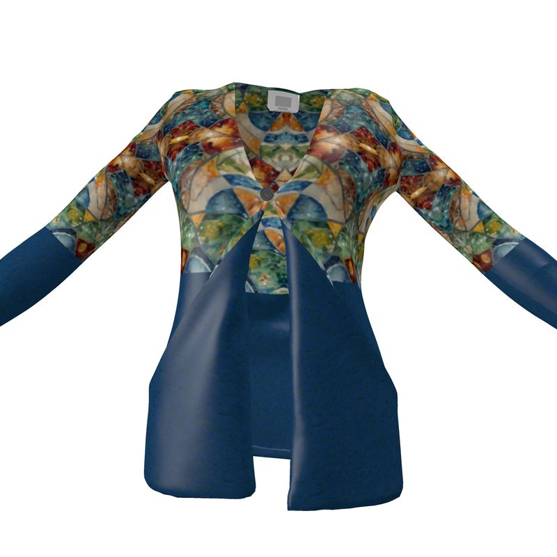 Ladies Stain Glass Cardigan With Pockets
