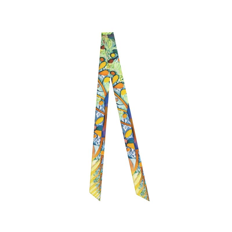 Hair Scarf Multi Gem Colored Original Hand Drawn Design