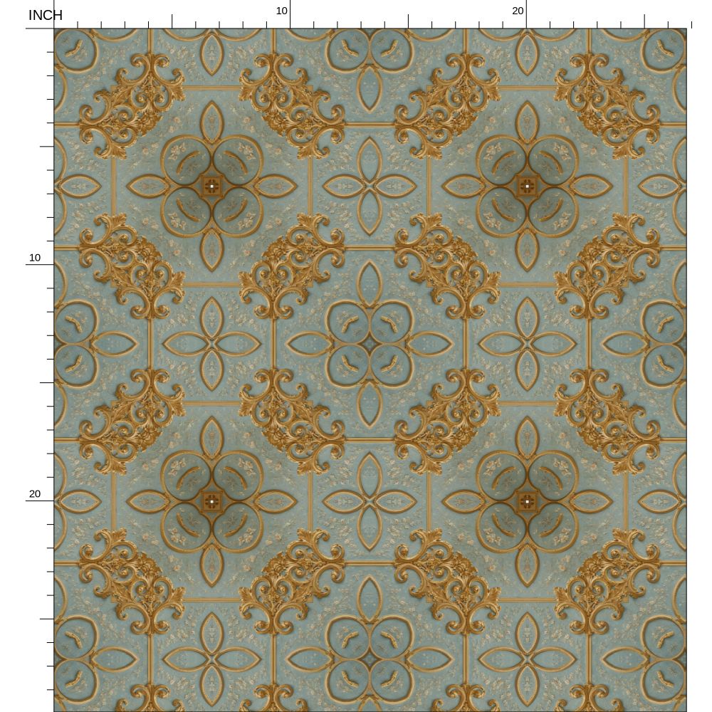 Contoured Fluer de Lis Metallic Design
