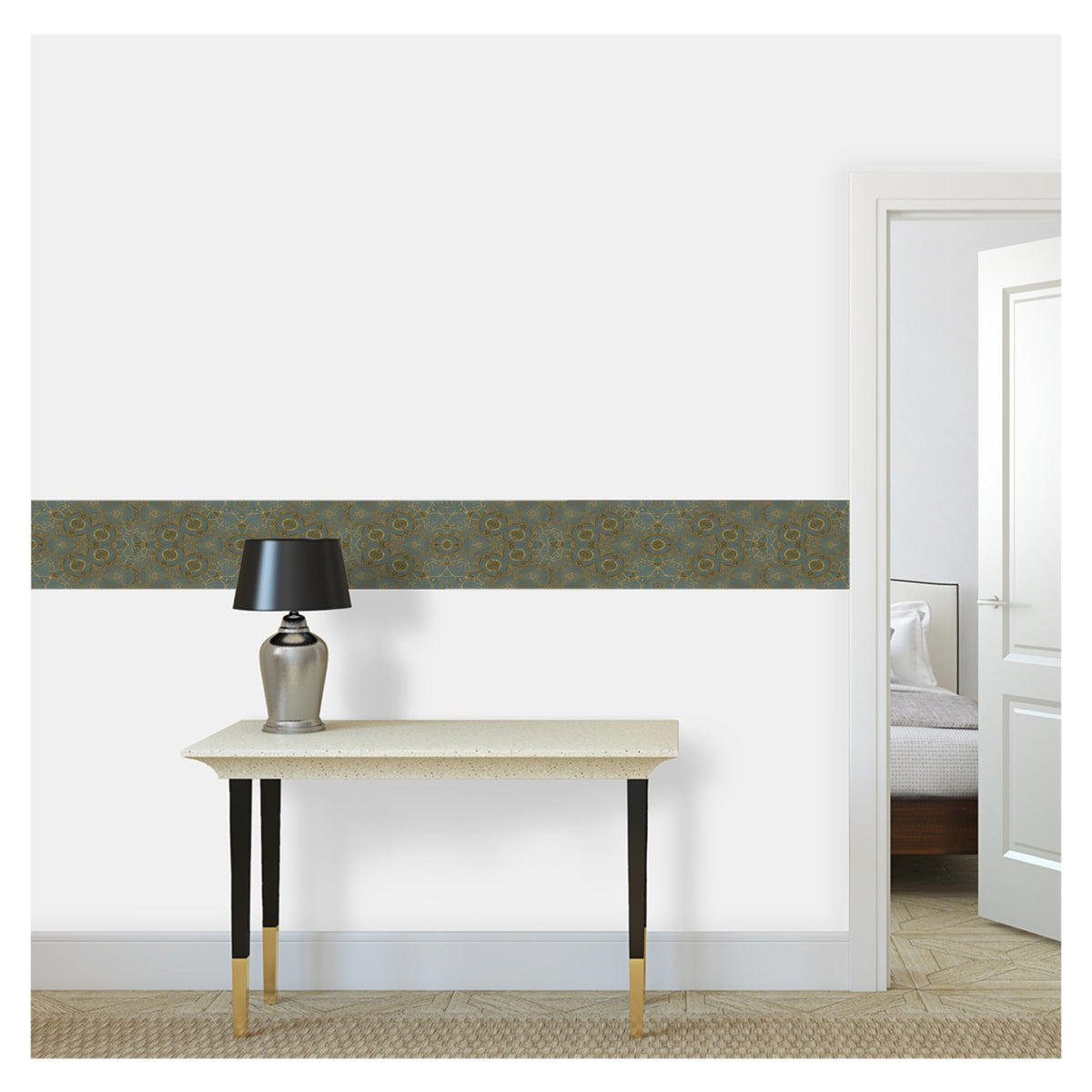 Gold Metallic on Green Wallpaper Borders