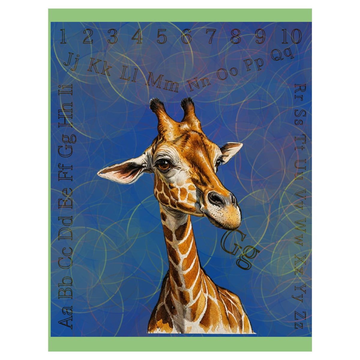 Children's AaBbCc 123 Giraffe Washable Rug