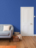 Repeat Geometrical Pattern Wallpaper in a Look of Luminous Blue