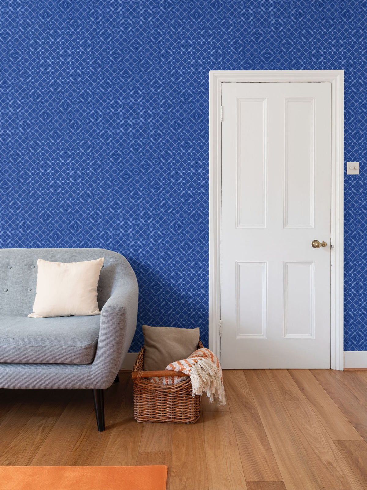 Repeat Geometrical Pattern Wallpaper in a Look of Luminous Blue