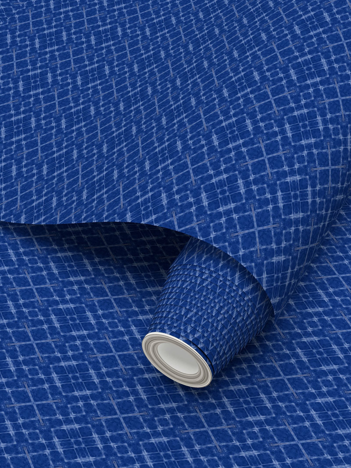 Repeat Geometrical Pattern Wallpaper in a Look of Luminous Blue