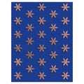 Washable Rug Copper Metallic 6 pt Stars on Luminous Blue