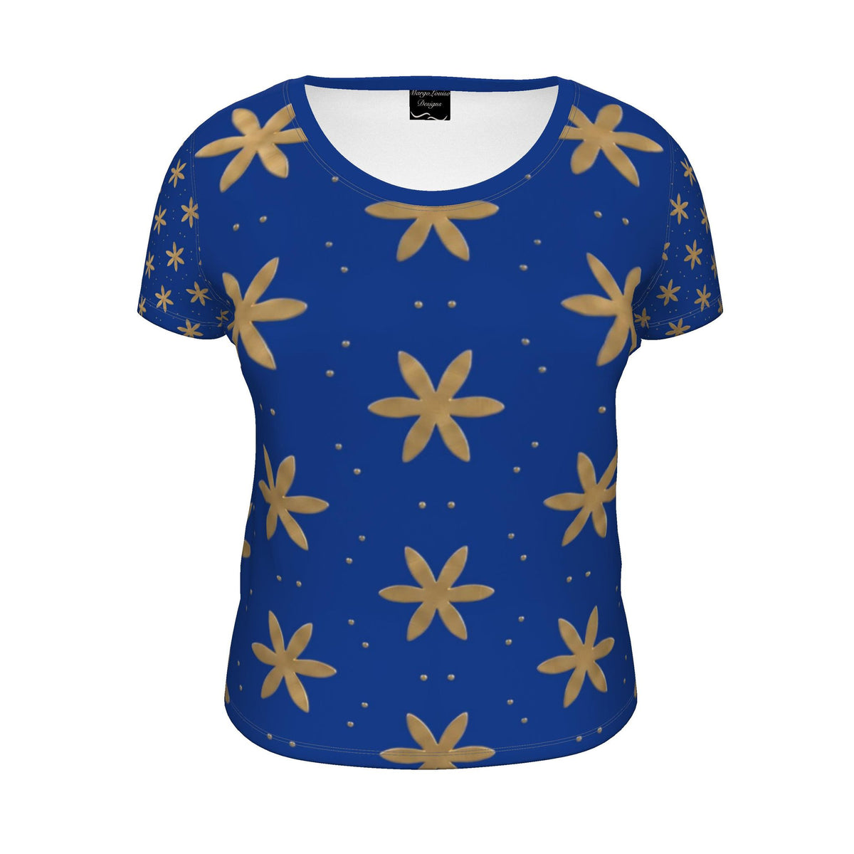 Friendly Ladies Scoop Neck T-Shirt COY Blue and Gold