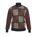 Mens Tracksuit Jacket Red and Tan Plaid