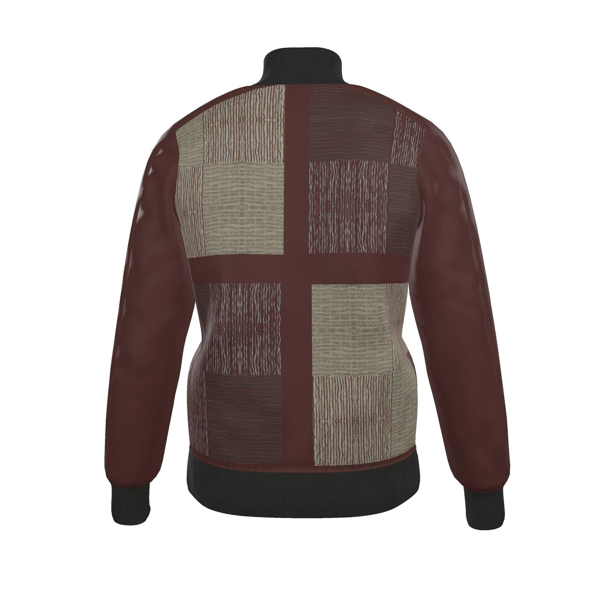 Mens Tracksuit Jacket Red and Tan Plaid