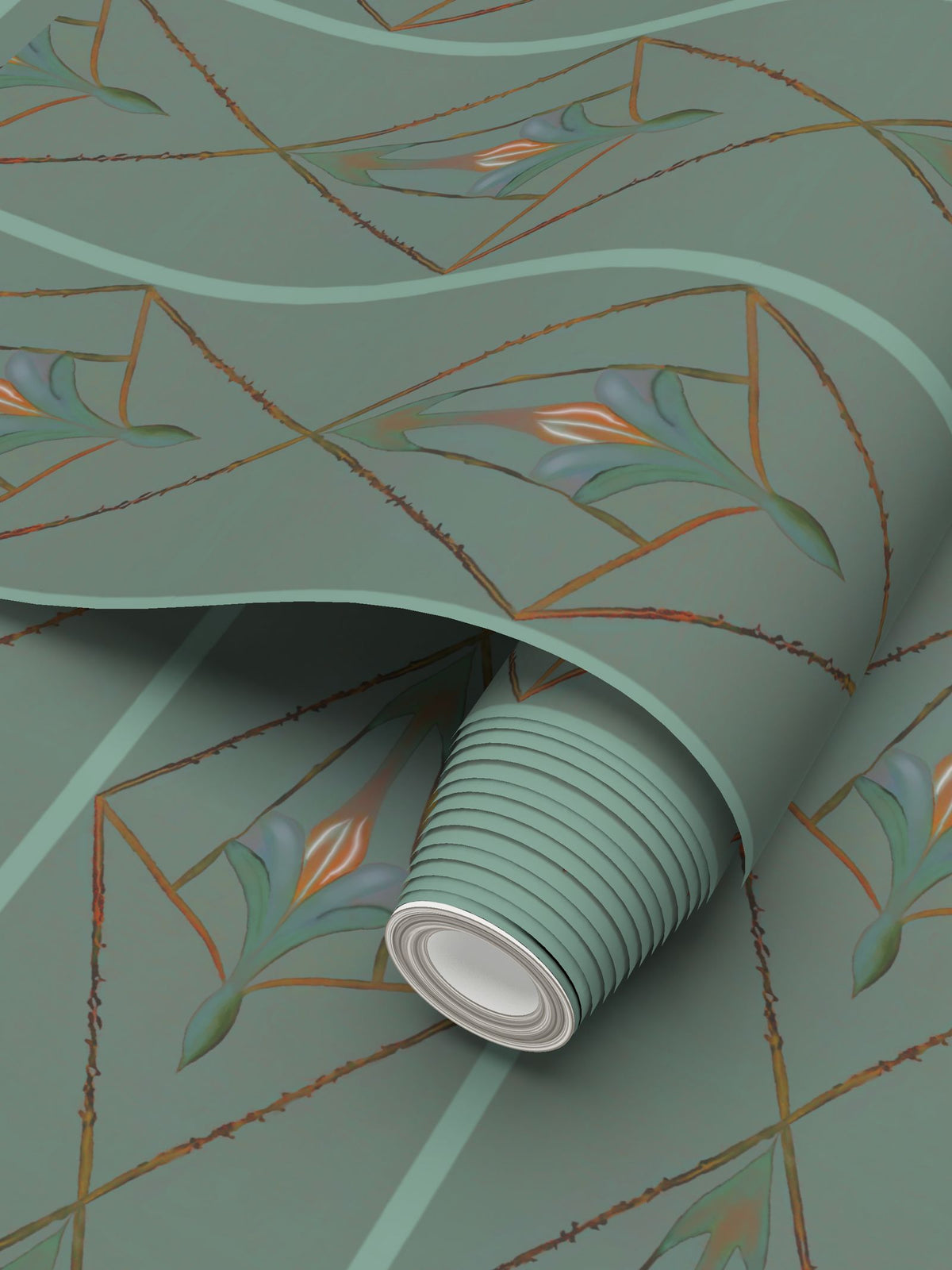 Abstract Lantern Repeat Pattern Wallpaper