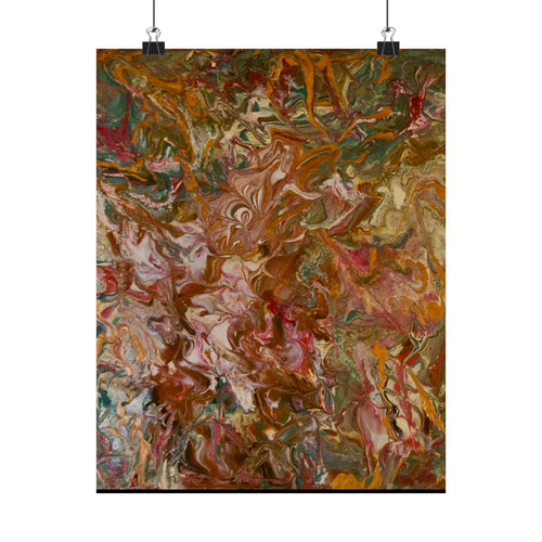 Abstract Dutch pour painting Matte Poster — Vertical Decorative Wall Art