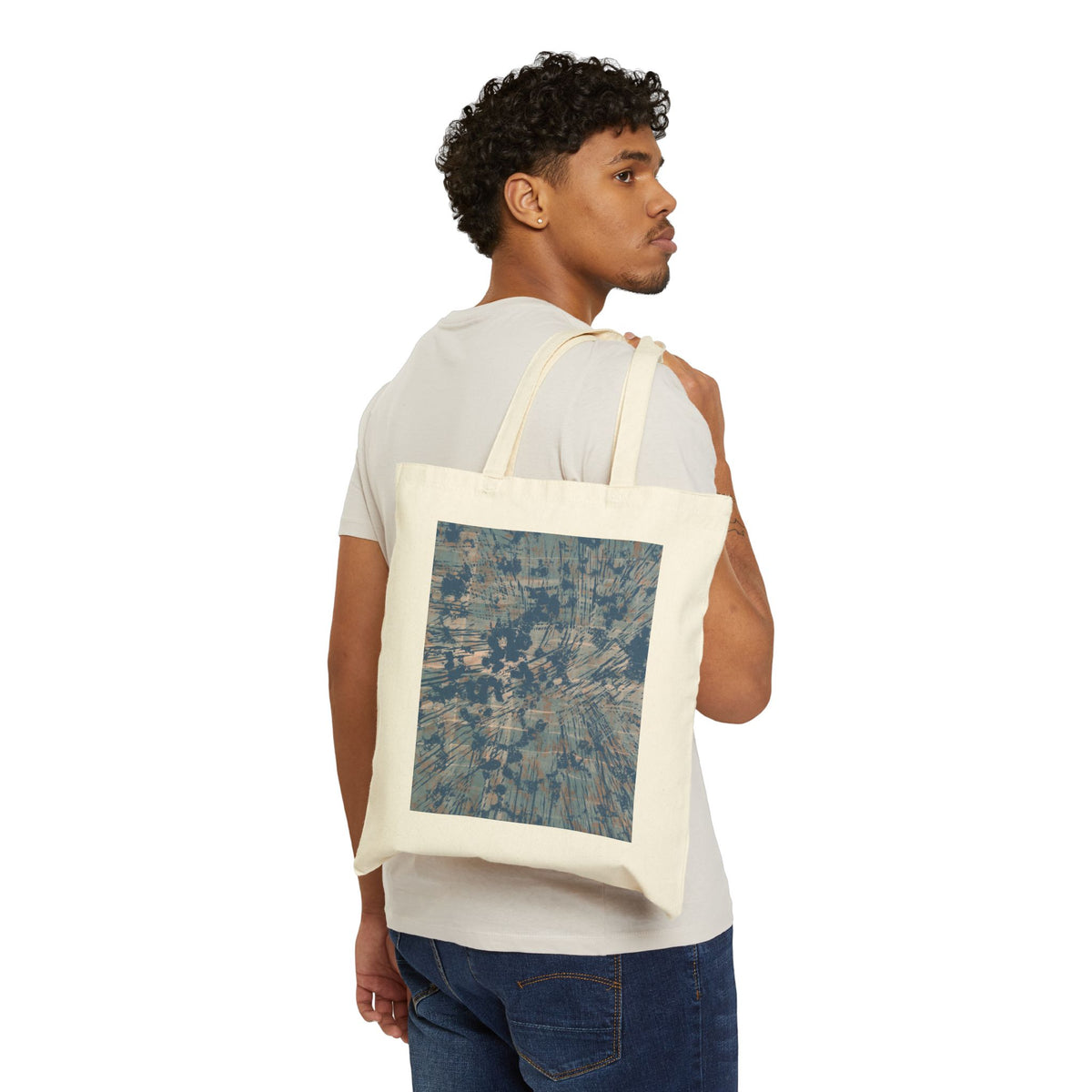 Blue COY Abstract Mandala Cotton Tote Bag
