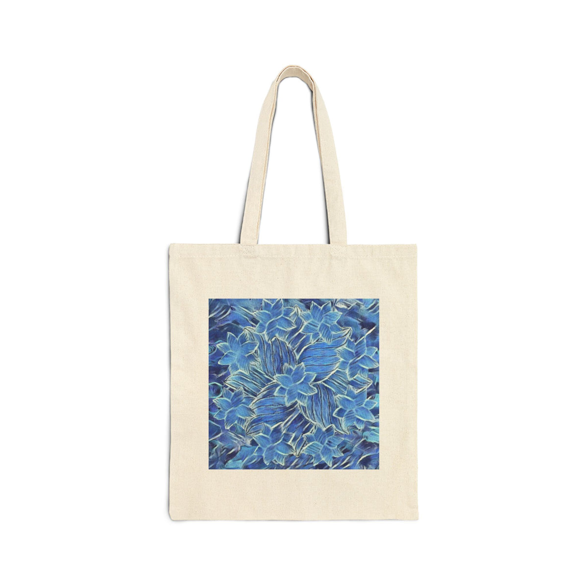 Blue COY Abstract Mandala Cotton Tote Bag