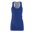 Luminous Blue & Copper Starburst Racerback Dress — All-Over Print Summer Sundress