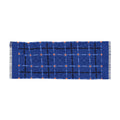 Blue Large Plaid Lightweight Scarf — Subtle Orange Dot Grid Pattern
